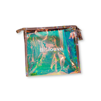 Iridescent Biolouve travel toiletry bag with a zip closure