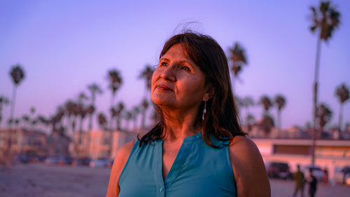 Confident woman embracing graceful aging through menopause